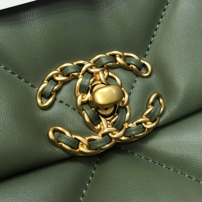 Chanel 19 Lambskin Large Flap Bag Green AS1161