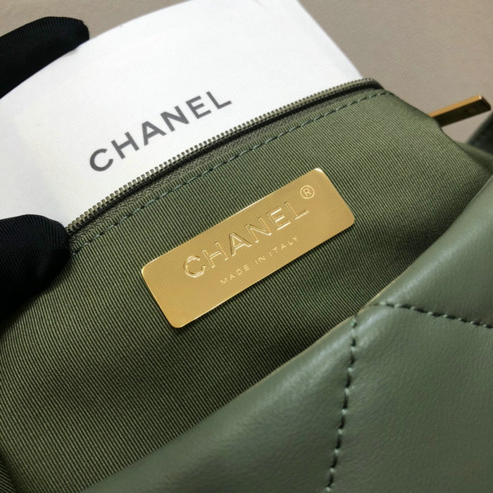 Chanel 19 Lambskin Large Flap Bag Green AS1161