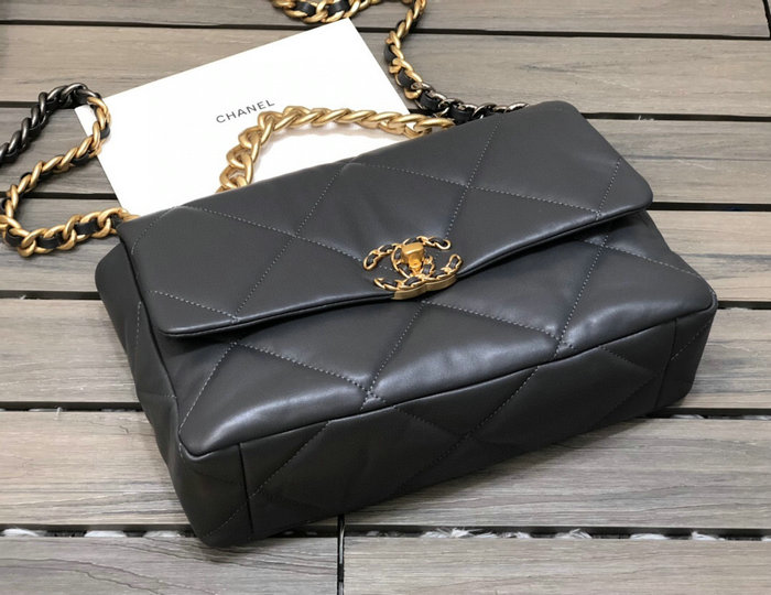 Chanel 19 Lambskin Large Flap Bag Grey AS1161