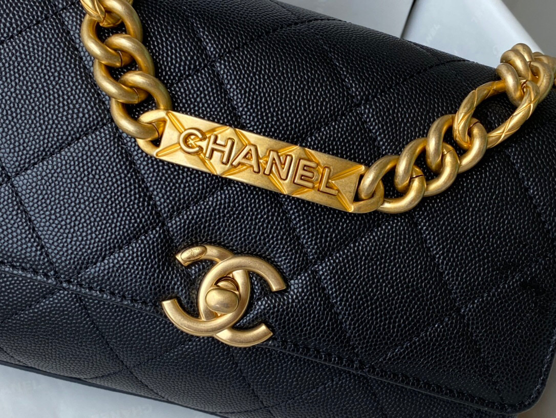 Chanel Grained Calfskin Mini Flap Bag Black AS2711