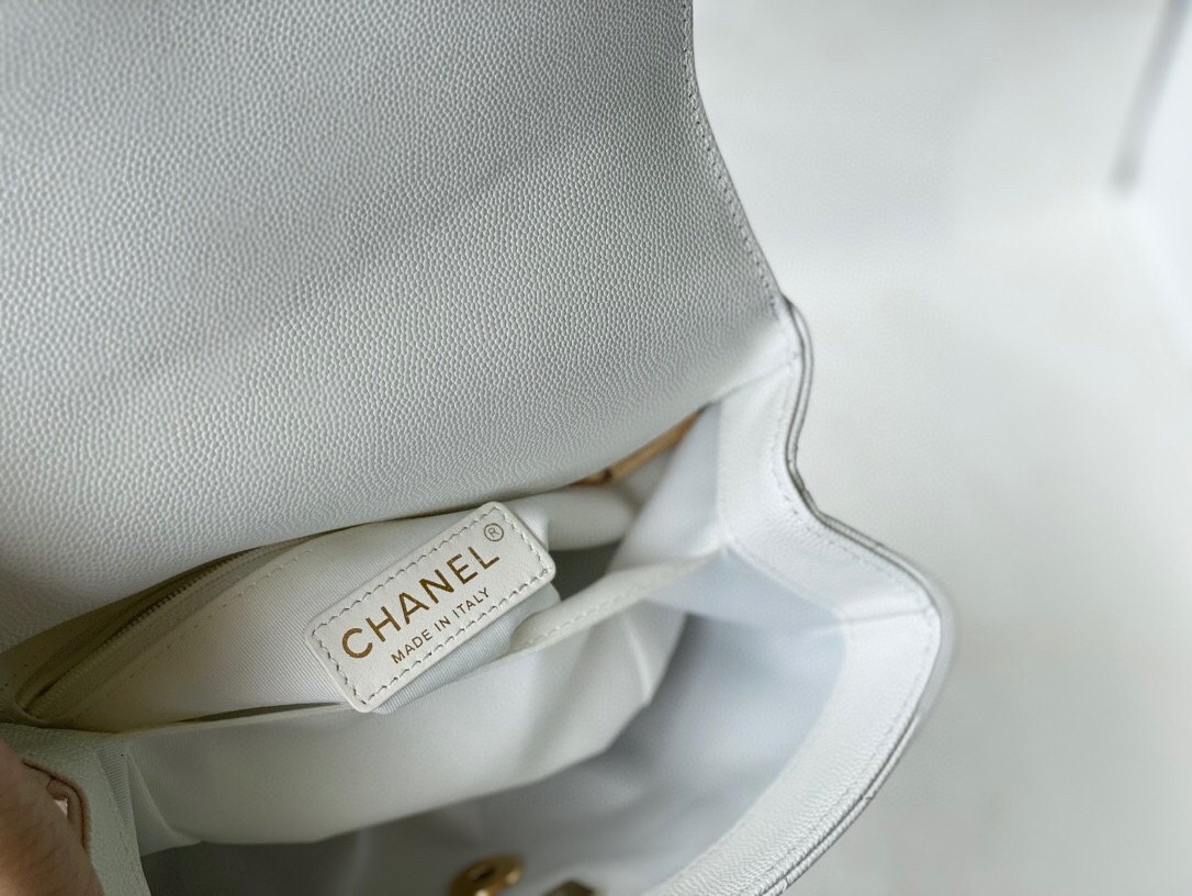 Chanel Grained Calfskin Mini Flap Bag White AS2711