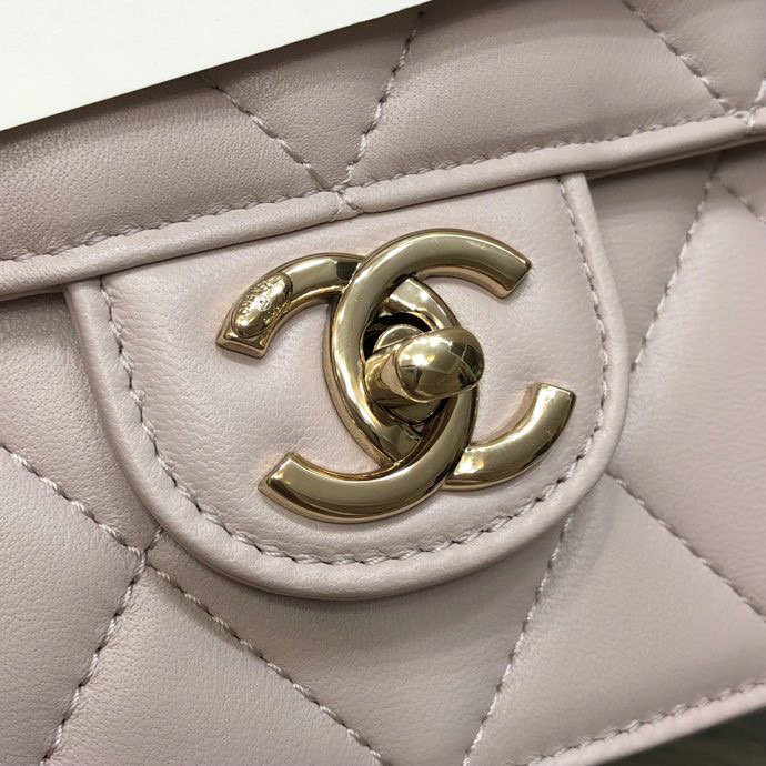 Chanel Small Flap Bag with Top Handle Pink AS2680