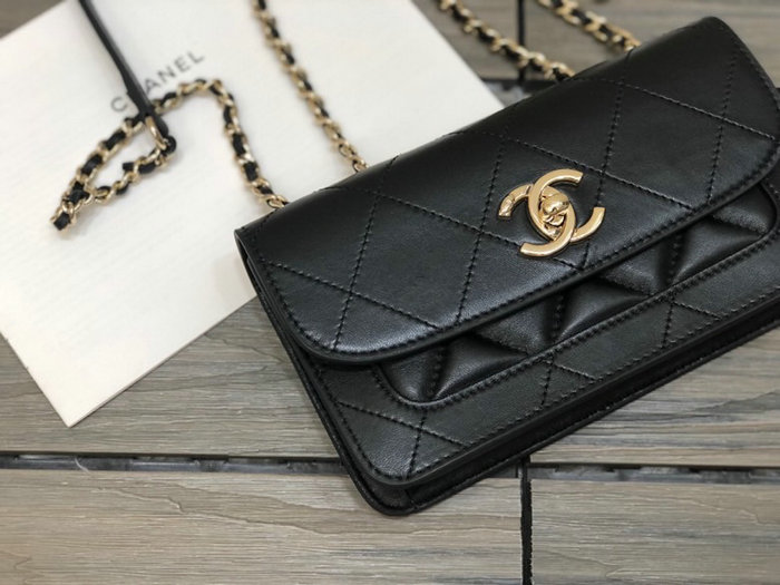 Chanel Small Lambskin Flap Bag Black AS2742