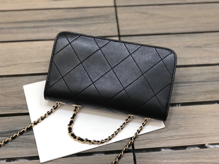 Chanel Small Lambskin Flap Bag Black AS2742