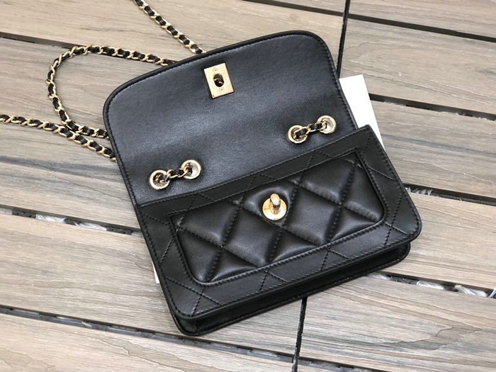 Chanel Small Lambskin Flap Bag Black AS2742