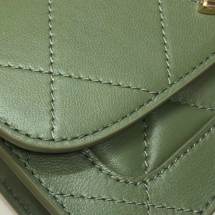 Chanel Small Lambskin Flap Bag Green AS2742