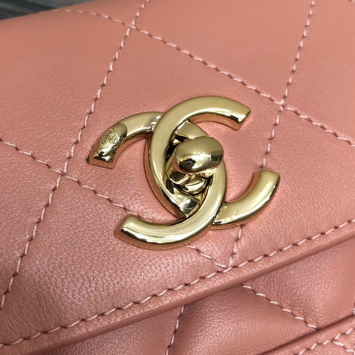 Chanel Small Lambskin Flap Bag Pink AS2742