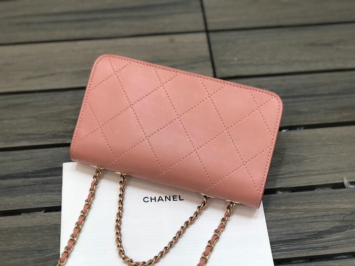 Chanel Small Lambskin Flap Bag Pink AS2742