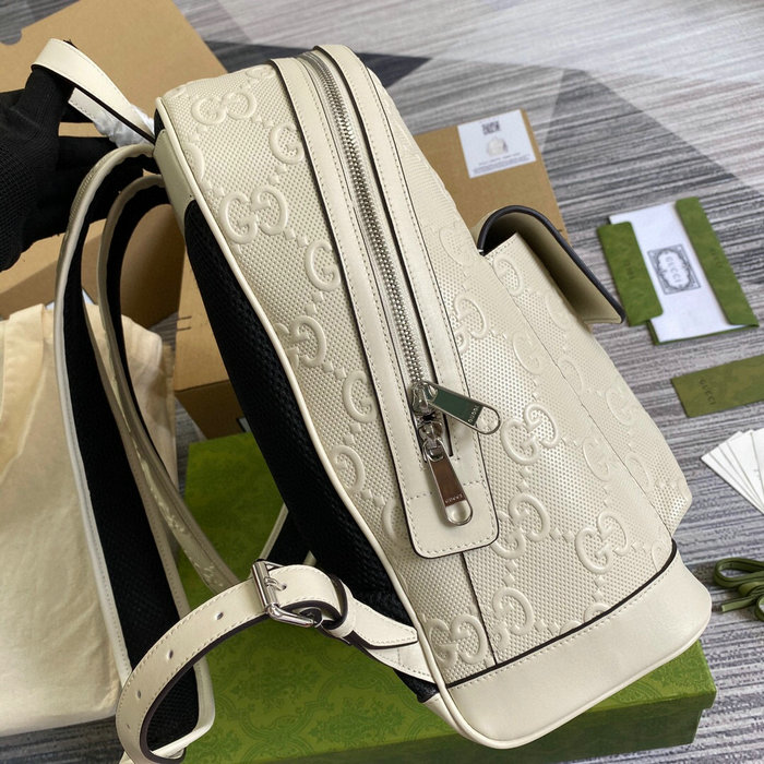 Gucci GG embossed backpack White 658579