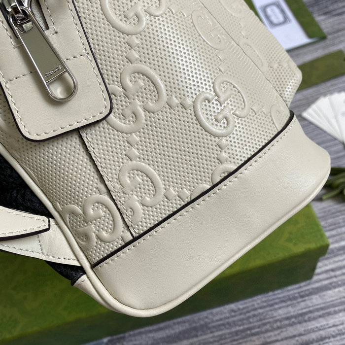 Gucci GG embossed backpack White 658579