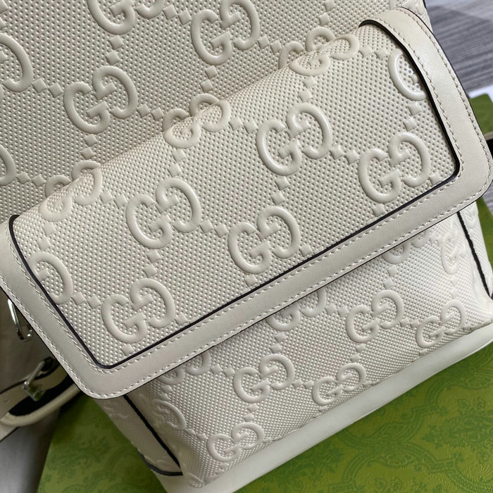 Gucci GG embossed backpack White 658579