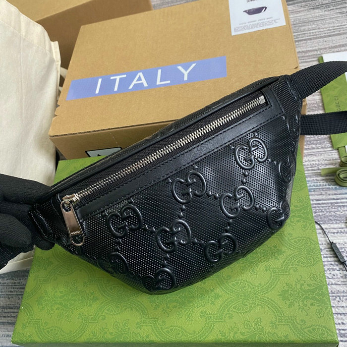 Gucci GG embossed belt bag Black 658582