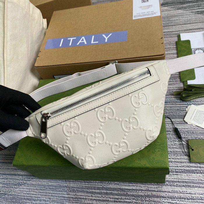 Gucci GG embossed belt bag White 658582