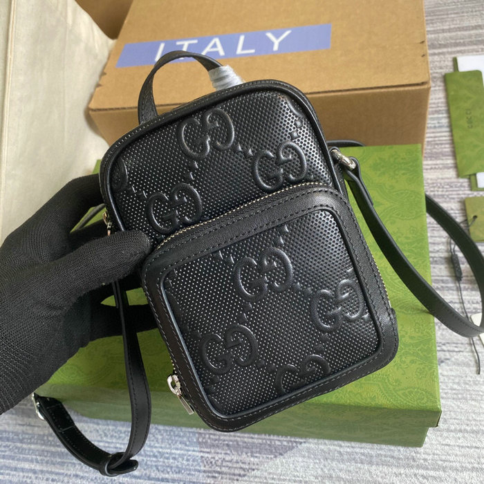 Gucci GG embossed mini bag Black 658553