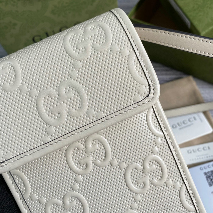 Gucci GG embossed mini bag White 625571