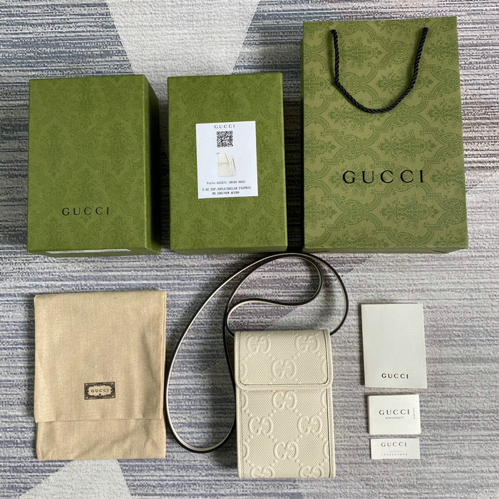 Gucci GG embossed mini bag White 625571