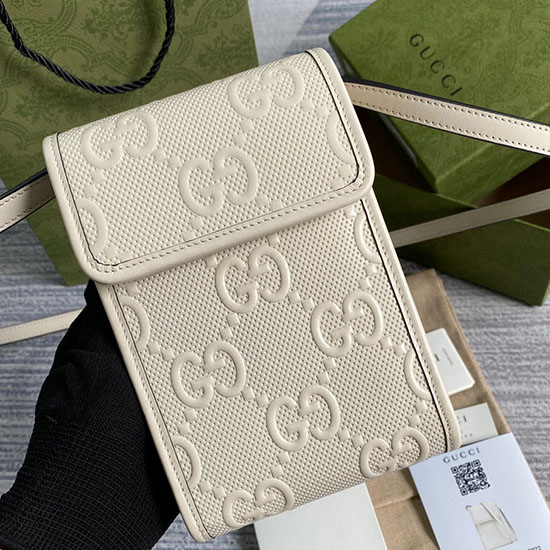 Gucci GG embossed mini bag White 625571