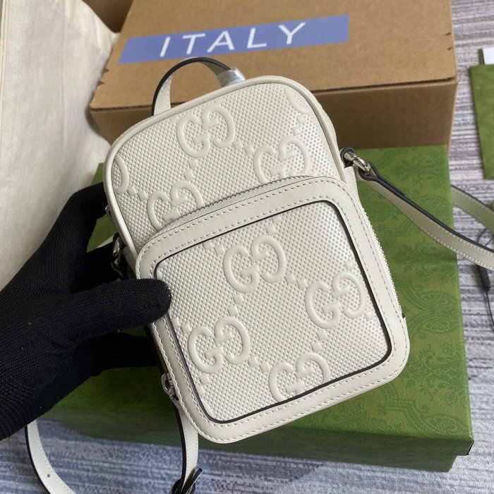 Gucci GG embossed mini bag White 658553