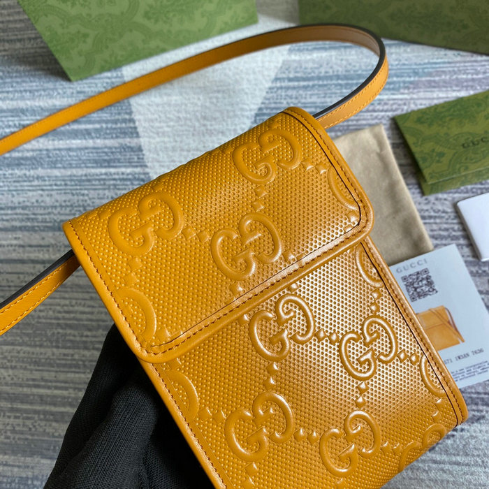 Gucci GG embossed mini bag Yellow 625571