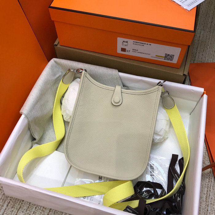 Hermes Togo Leather Mini Evelyne Bag Cream H05634