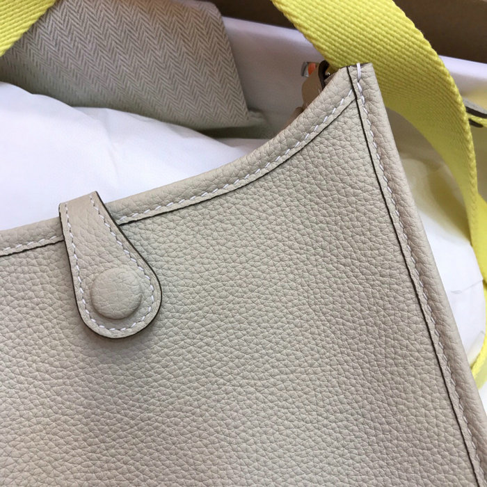 Hermes Togo Leather Mini Evelyne Bag Cream H05634