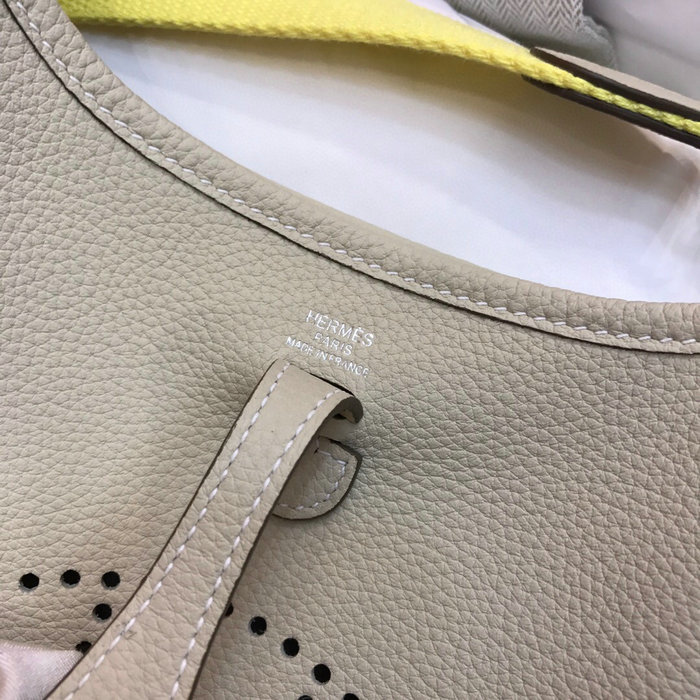 Hermes Togo Leather Mini Evelyne Bag Cream H05634