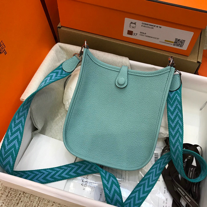 Hermes Togo Leather Mini Evelyne Bag Green H05634