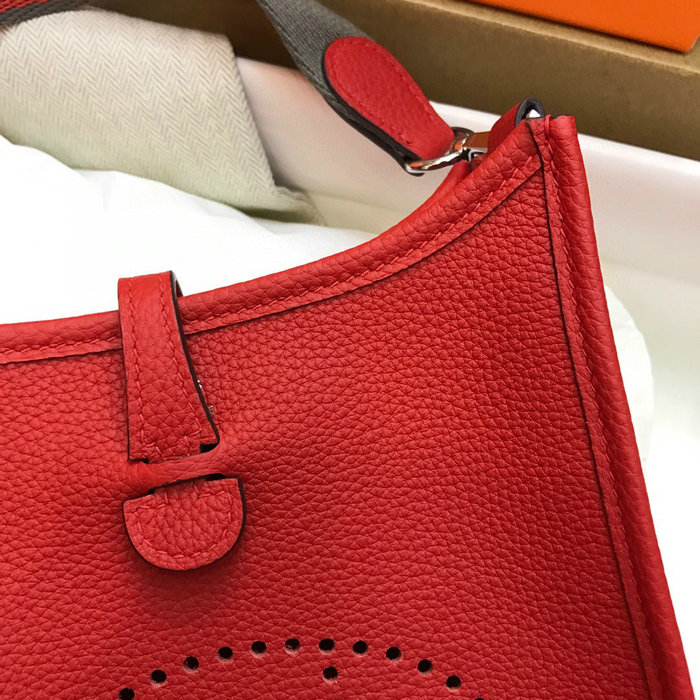 Hermes Togo Leather Mini Evelyne Bag Red H05634