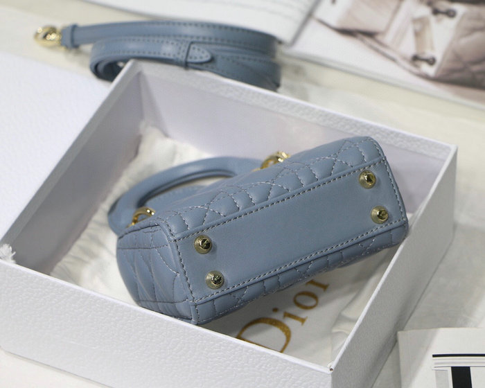 Lady Dior Lambskin Mini Bag Blue DM6007