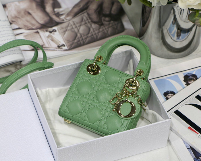 Lady Dior Lambskin Mini Bag Green DM6007