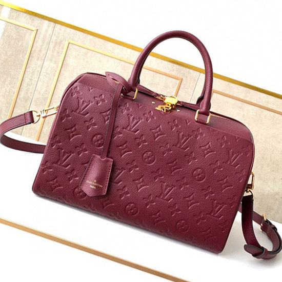 Louis Vuitton Monogram Empreinte Speedy Bandoulier Burgundy M44736