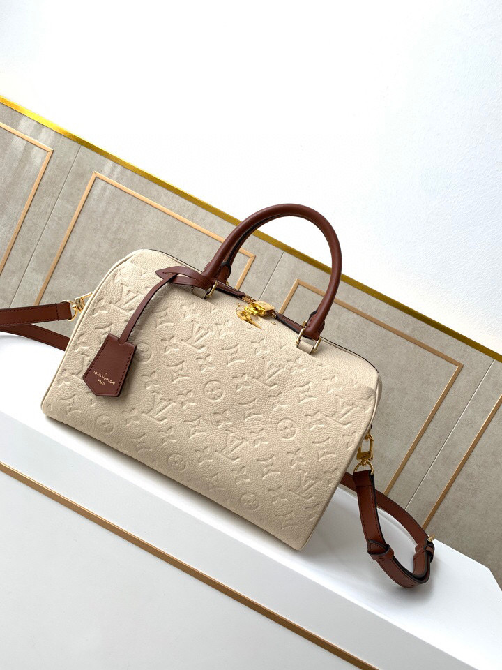 Louis Vuitton Monogram Empreinte Speedy Bandoulier Cream M44736