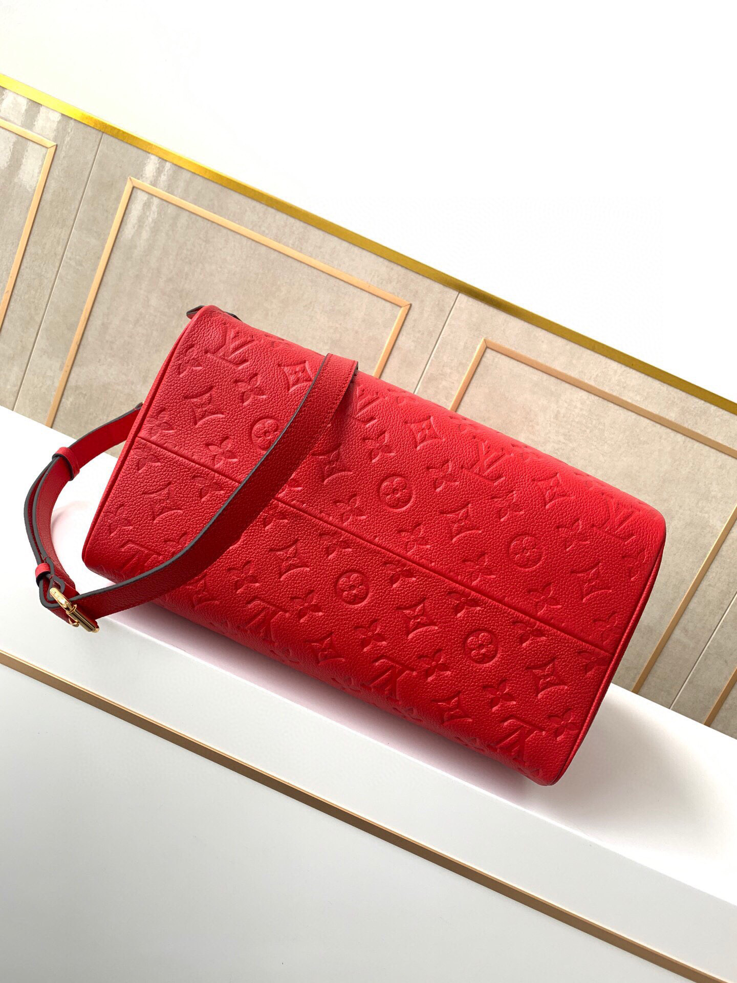 Louis Vuitton Monogram Empreinte Speedy Bandoulier Red M44736