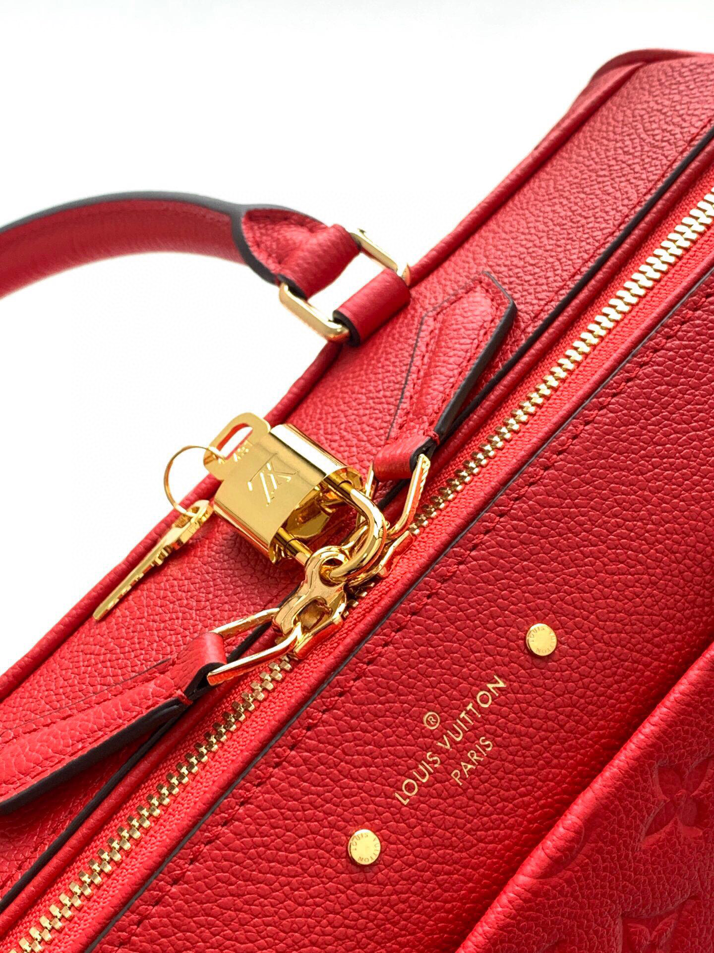 Louis Vuitton Monogram Empreinte Speedy Bandoulier Red M44736