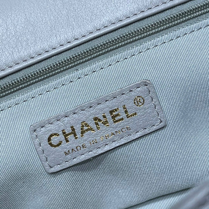 Chanel Calfskin Flap Bag Grey AP2438