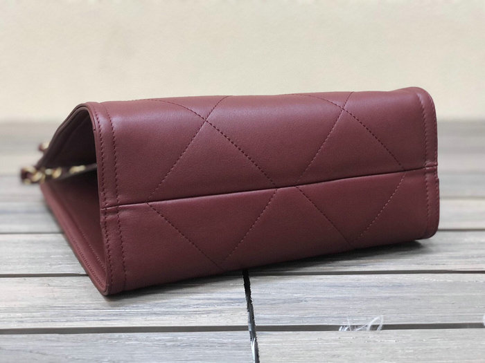 Chanel Calfskin Small Shopping Bag Burgundy AS2750