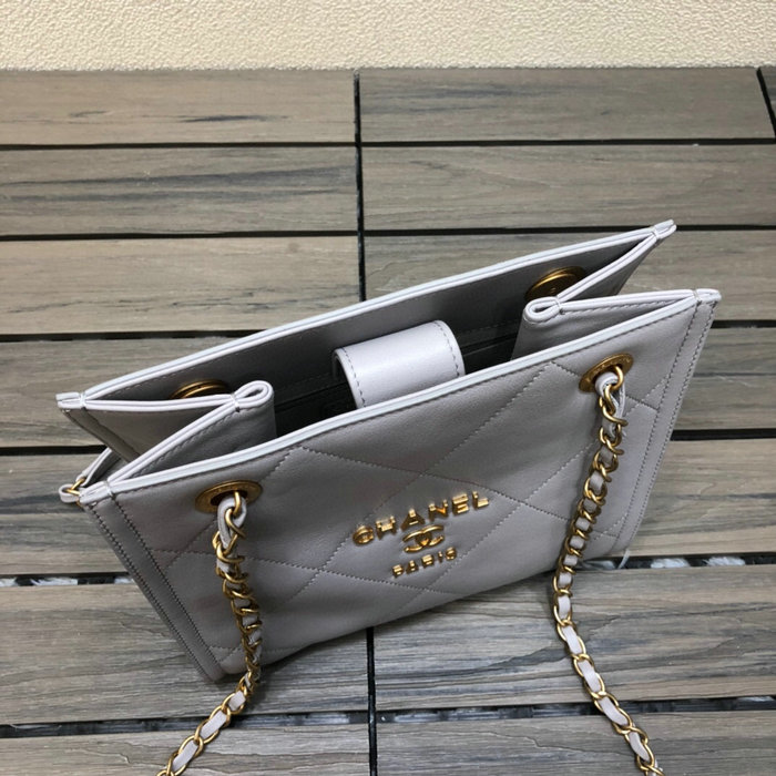 Chanel Calfskin Small Shopping Bag Grey AS2750