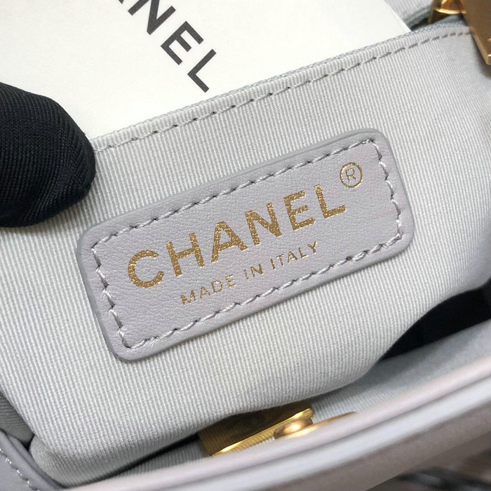 Chanel Calfskin Small Shopping Bag Grey AS2750