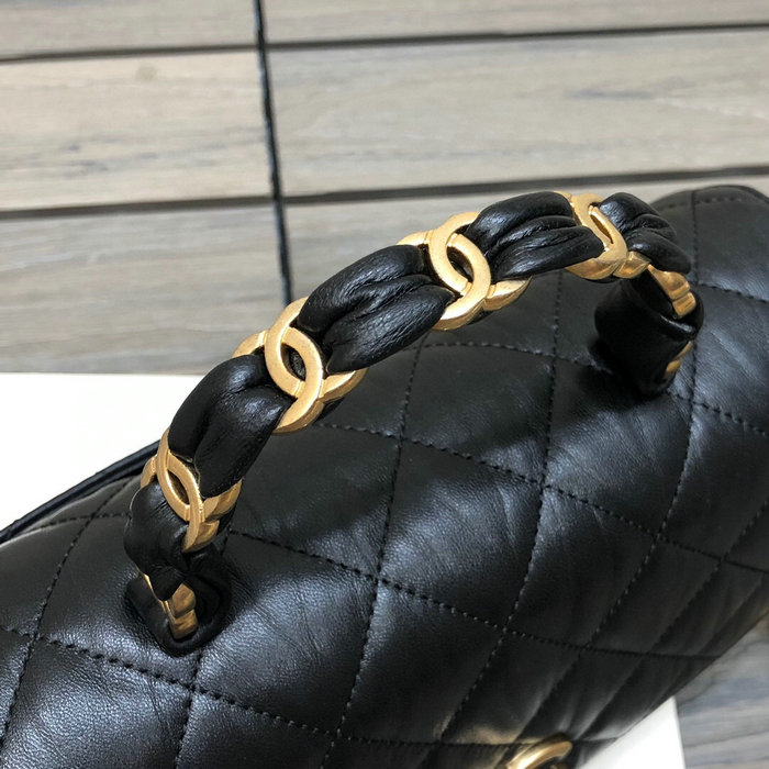 Chanel Flap Bag With Top Handle Black AS2478