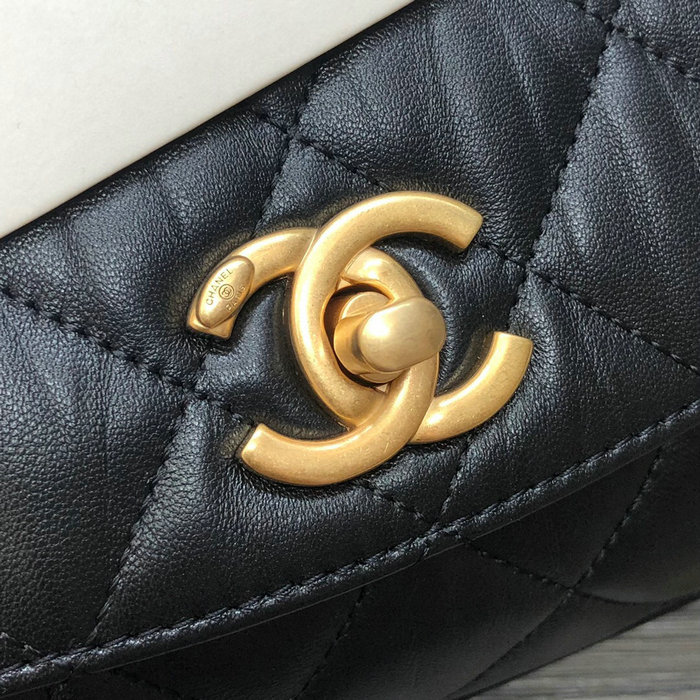 Chanel Flap Bag With Top Handle Black AS2478