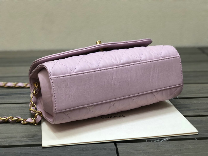 Chanel Flap Bag With Top Handle Pink AS2478