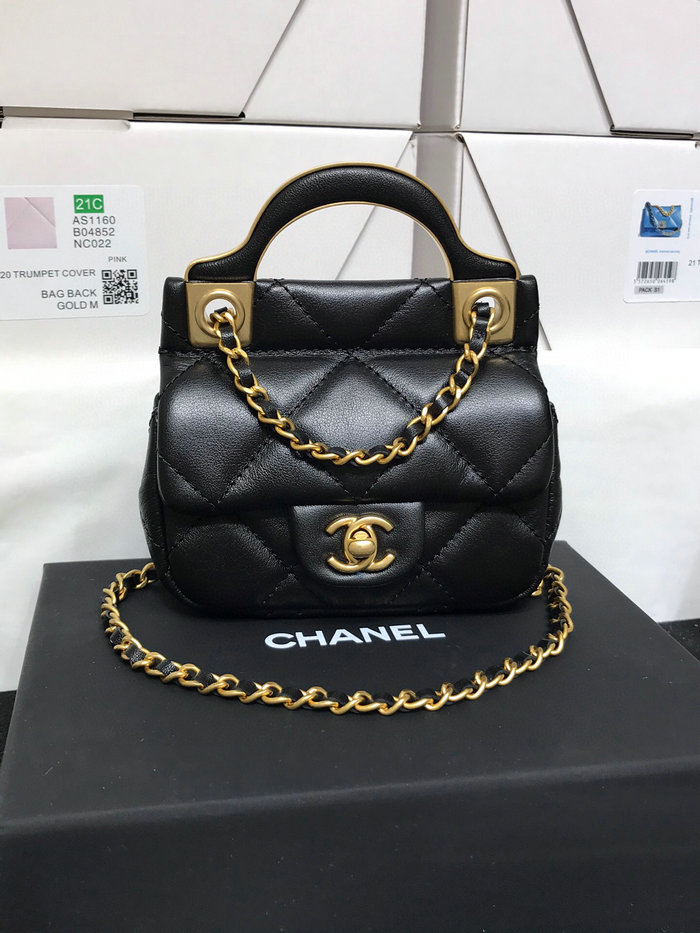 Chanel Flap Card Holder with Chain Black AP2271