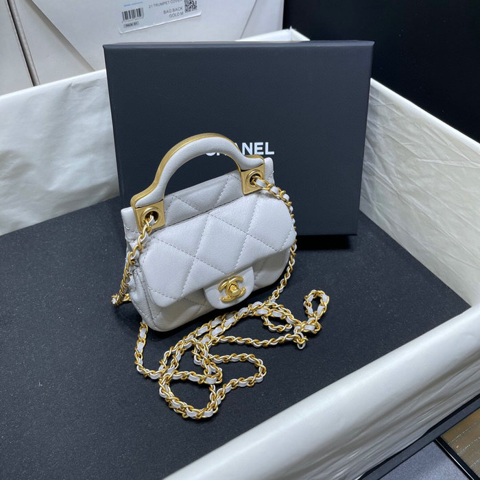 Chanel Flap Card Holder with Chain Grey AP2271