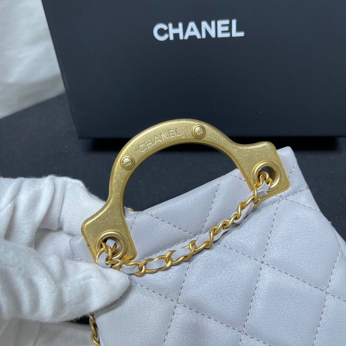 Chanel Flap Card Holder with Chain Grey AP2271