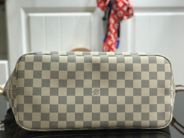 Louis Vuitton Damier Azur Canvas NEVERFULL MM Pink N41605