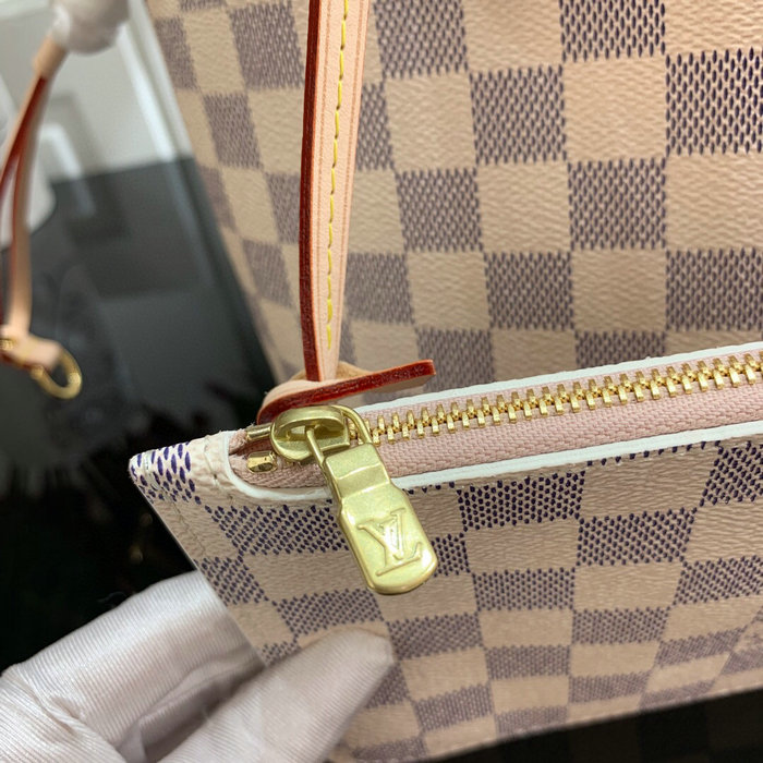 Louis Vuitton Damier Azur Canvas Neverfull PM Pink N41362