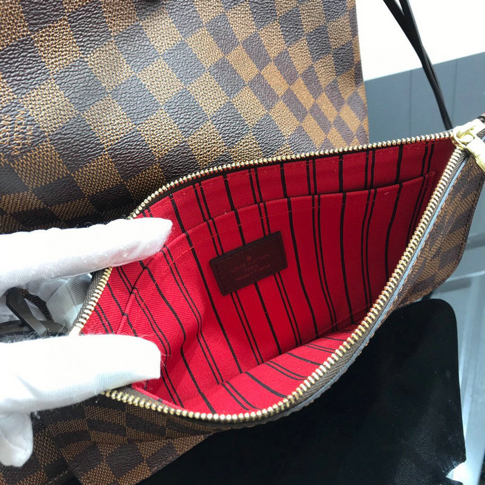 Louis Vuitton Damier Ebene Canvas NEVERFULL MM Red N41603