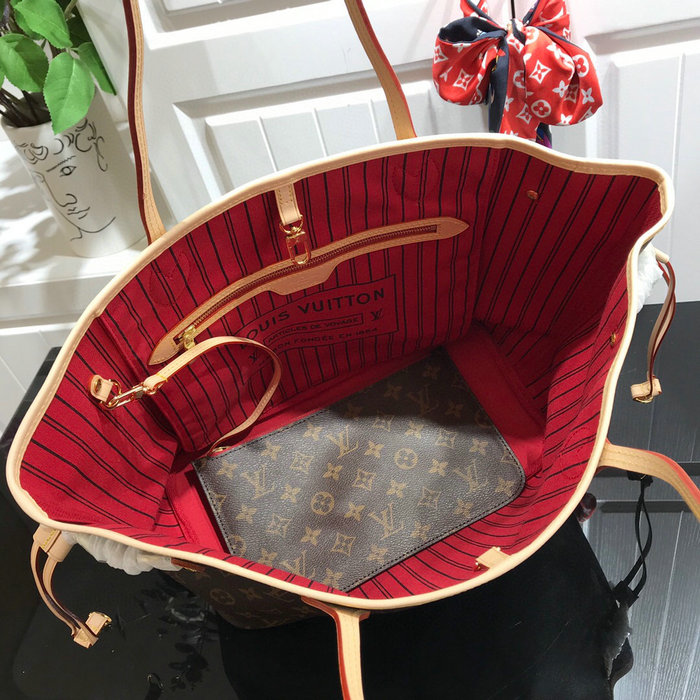 Louis Vuitton Monogram canvas NEVERFULL MM Red N41605