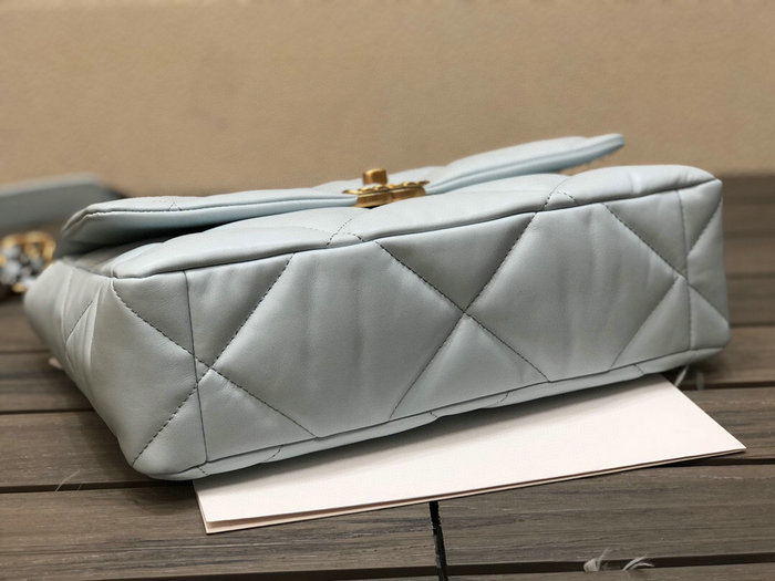 Chanel 19 Lambskin Large Flap Bag Light Blue AS1161