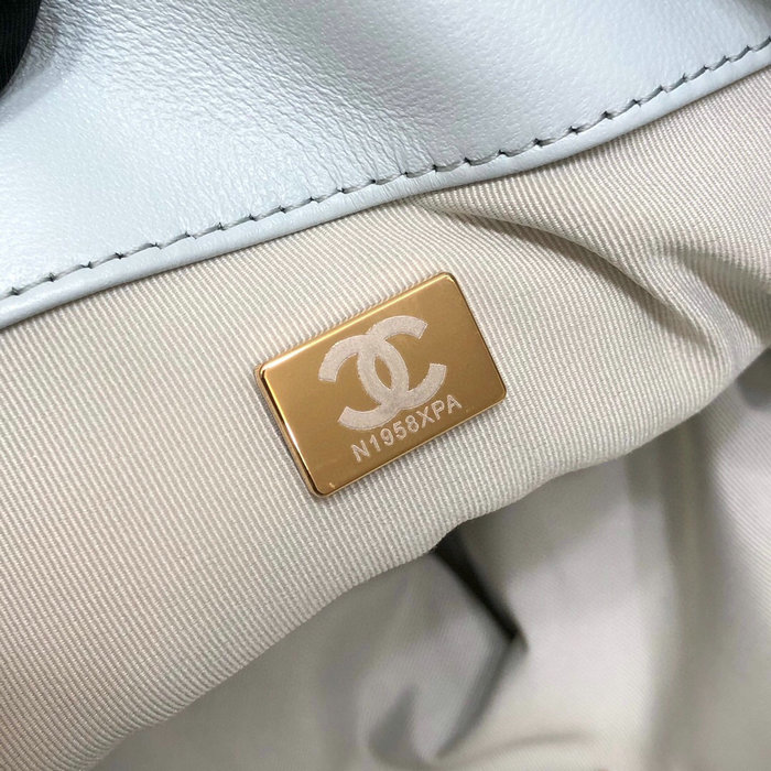 Chanel 19 Lambskin Large Flap Bag Light Blue AS1161